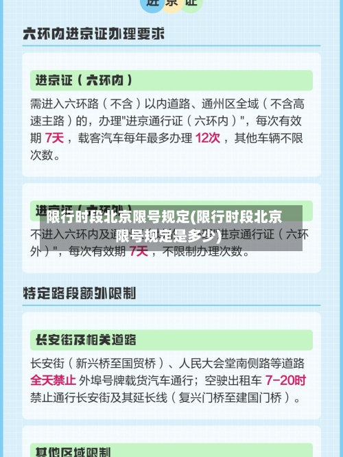限行时段北京限号规定(限行时段北京限号规定是多少)