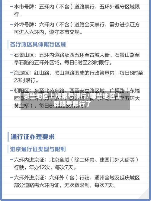 哪些地区上牌限号限行/哪些地区上牌限号限行了-第3张图片