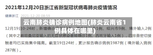 云南肺炎确诊病例地图(肺炎云南省1例具体在哪里)-第3张图片