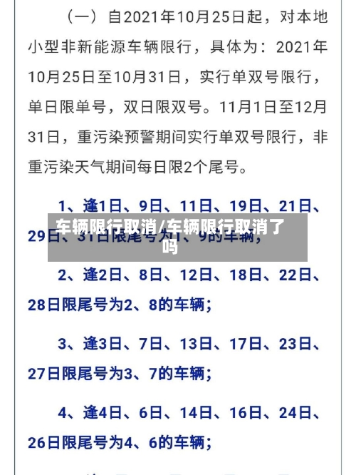 车辆限行取消/车辆限行取消了吗
