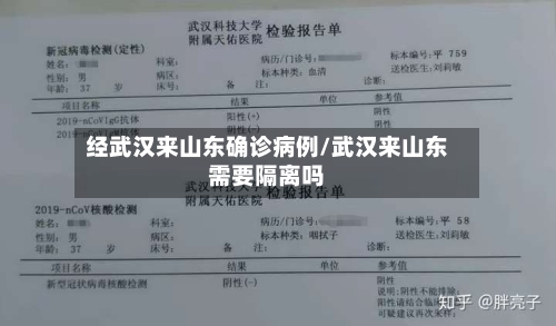 经武汉来山东确诊病例/武汉来山东需要隔离吗-第2张图片