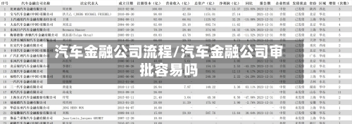 汽车金融公司流程/汽车金融公司审批容易吗