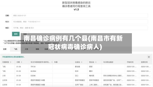 南昌确诊病例有几个县(南昌市有新冠状病毒确诊病人)-第2张图片