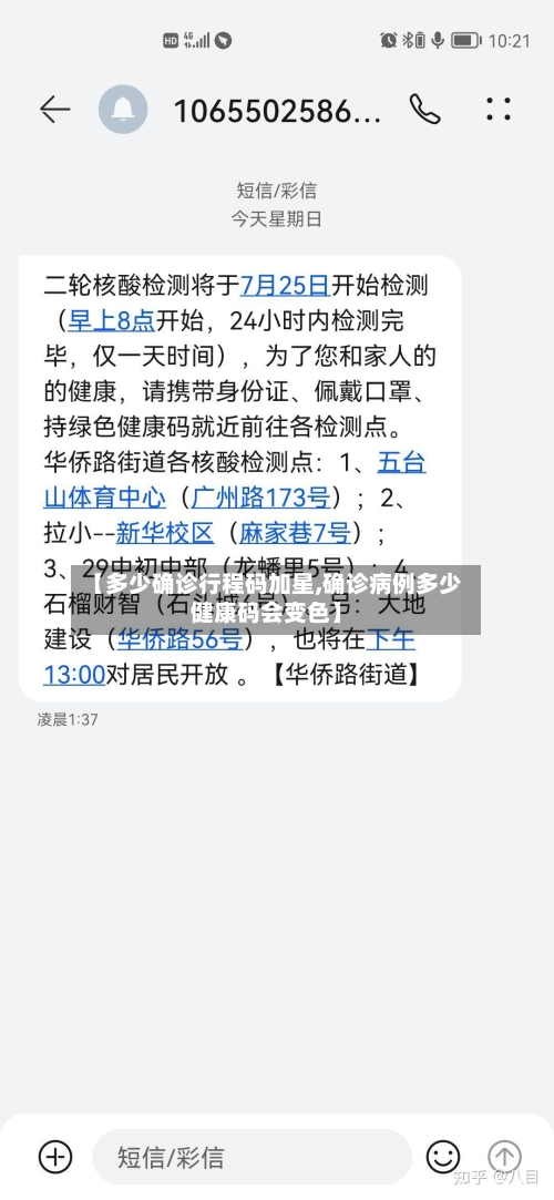 【多少确诊行程码加星,确诊病例多少健康码会变色】